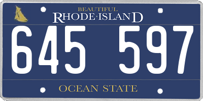RI license plate 645597