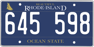 RI license plate 645598