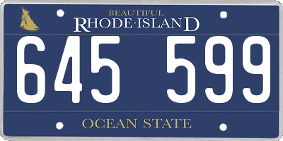 RI license plate 645599