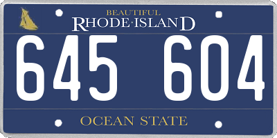 RI license plate 645604