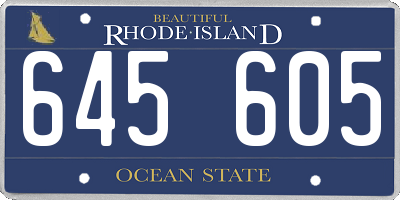 RI license plate 645605