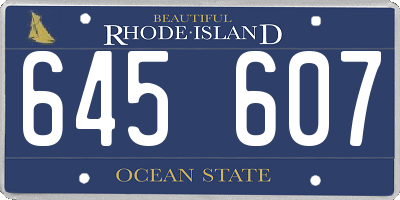 RI license plate 645607