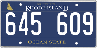 RI license plate 645609