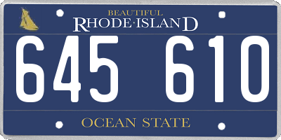 RI license plate 645610