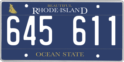 RI license plate 645611