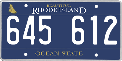 RI license plate 645612