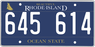 RI license plate 645614