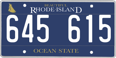 RI license plate 645615