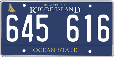 RI license plate 645616