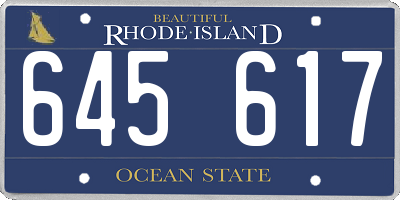 RI license plate 645617