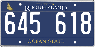 RI license plate 645618