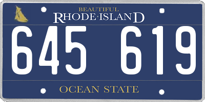 RI license plate 645619