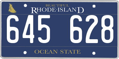 RI license plate 645628