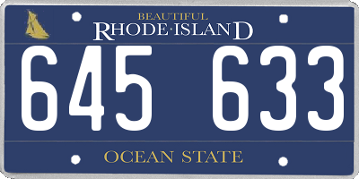 RI license plate 645633