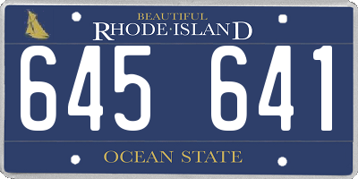 RI license plate 645641
