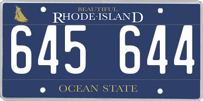 RI license plate 645644