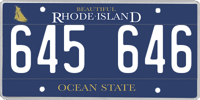RI license plate 645646