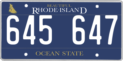RI license plate 645647