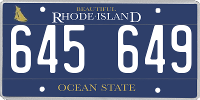 RI license plate 645649