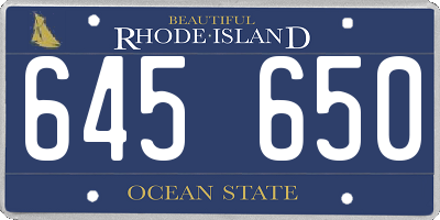 RI license plate 645650