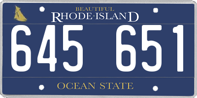 RI license plate 645651