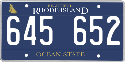 RI license plate 645652