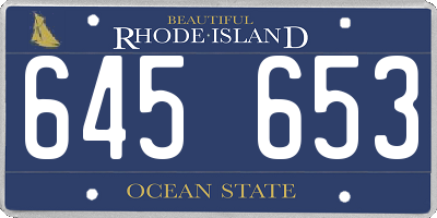 RI license plate 645653