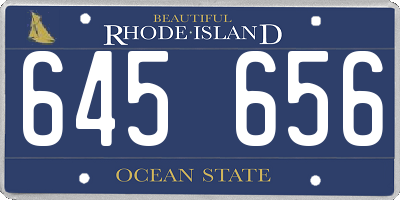 RI license plate 645656