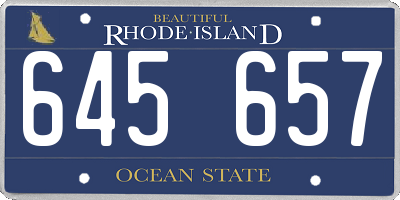 RI license plate 645657