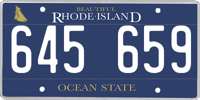 RI license plate 645659