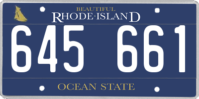 RI license plate 645661