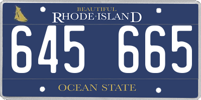 RI license plate 645665