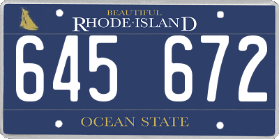 RI license plate 645672