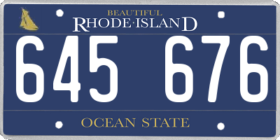 RI license plate 645676