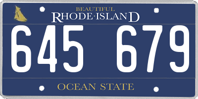 RI license plate 645679