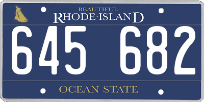 RI license plate 645682