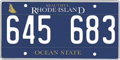 RI license plate 645683