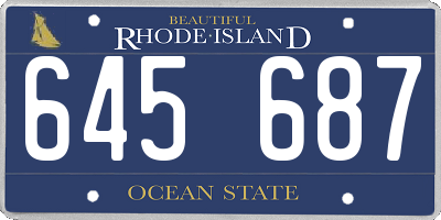 RI license plate 645687