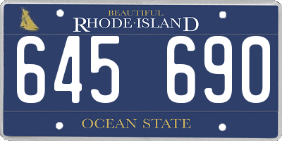 RI license plate 645690
