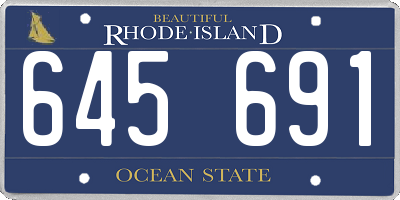 RI license plate 645691