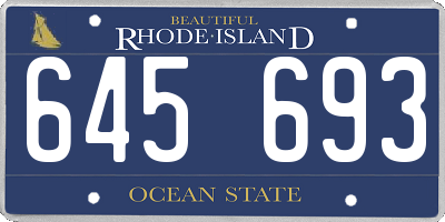 RI license plate 645693