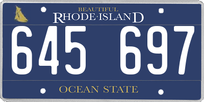 RI license plate 645697