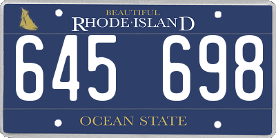 RI license plate 645698