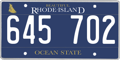 RI license plate 645702