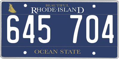 RI license plate 645704