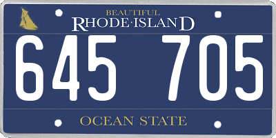 RI license plate 645705