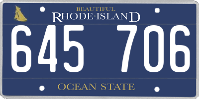 RI license plate 645706