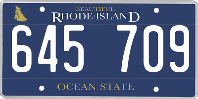 RI license plate 645709