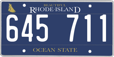 RI license plate 645711