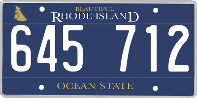 RI license plate 645712